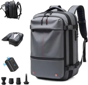 Ezyvac Backpack, Ezyvac Travel Backpack Expandable, Multifunctional Large Capacity Pack with USB Charging Port (gray)