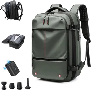 Ezyvac Backpack, Ezyvac Travel Backpack Expandable, Multifunctional Large Capacity Pack with USB Charging Port (green)