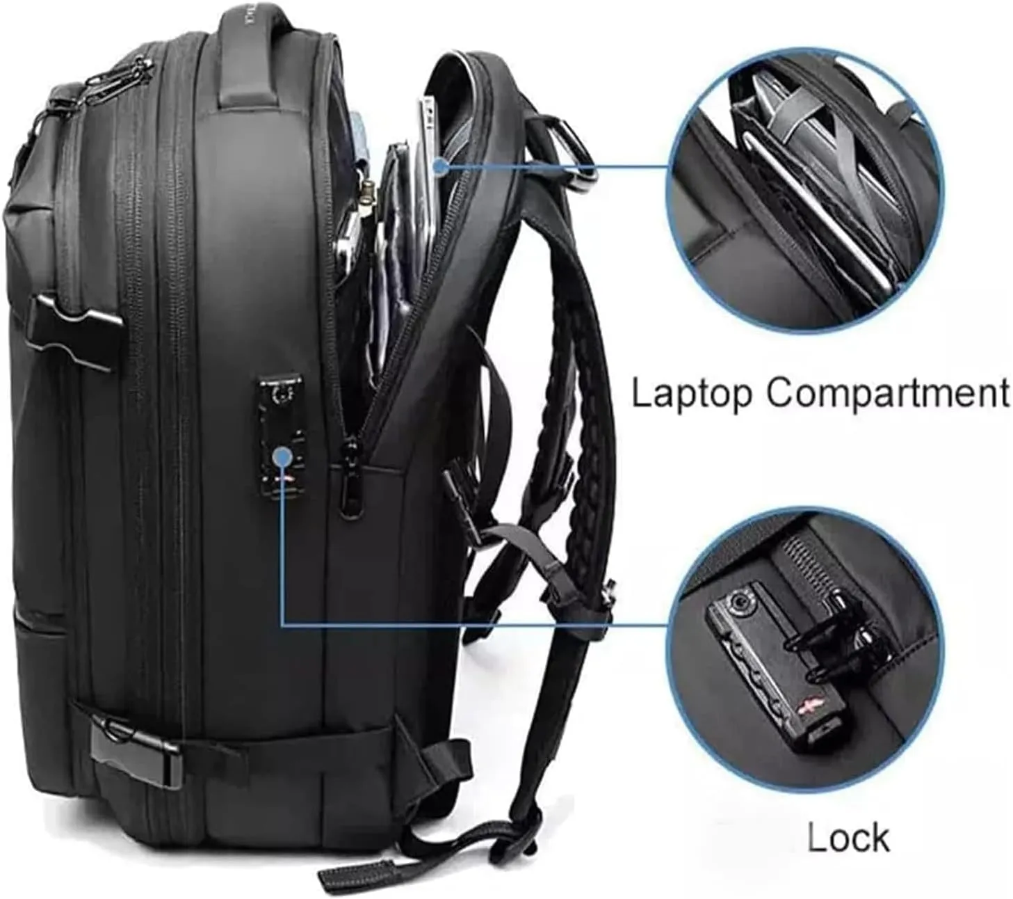 Ezyvac Backpack, Ezyvac Travel Backpack Expandable, Multifunctional Large Capacity Pack with USB Charging Port (green)