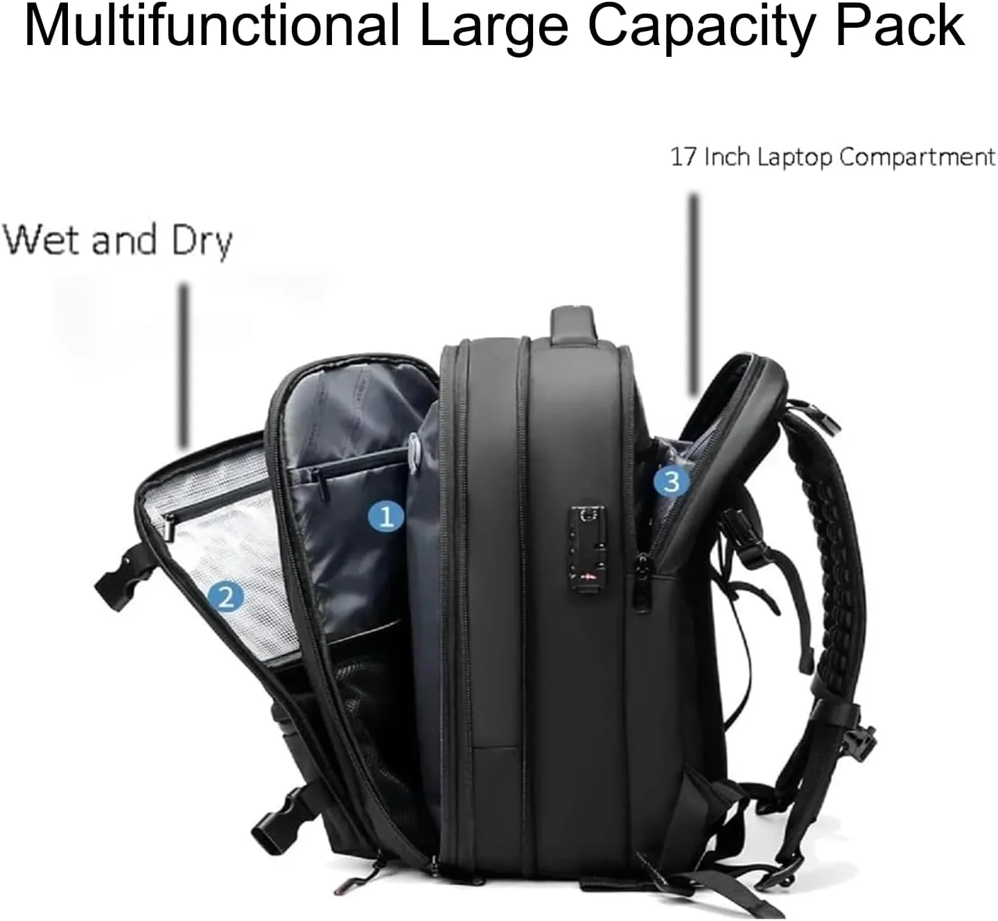 Ezyvac Backpack, Ezyvac Travel Backpack Expandable, Multifunctional Large Capacity Pack with USB Charging Port (green)