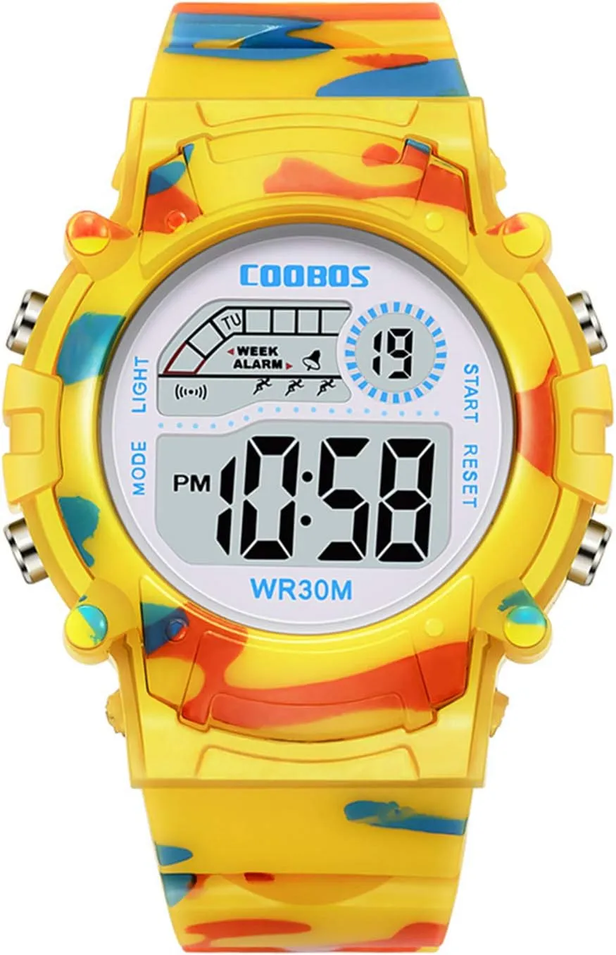 FANMIS Fashion Sport Waterproof LED Digital Multifunction Rubber Electronic Watch