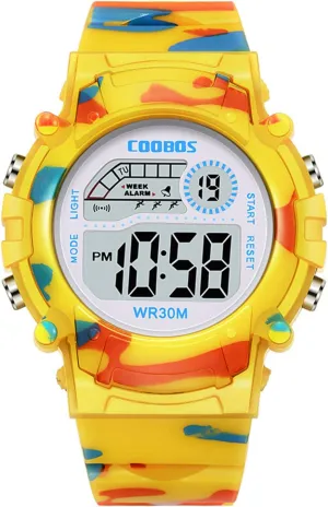 FANMIS Fashion Sport Waterproof LED Digital Multifunction Rubber Electronic Watch