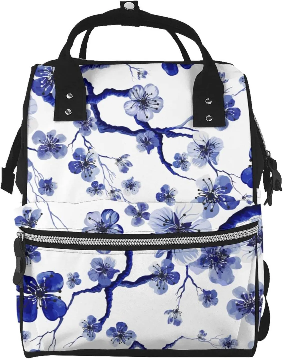 Fashion Diaper Bag Mummy Backpack Blue Floral Chinese Ink Nappy Bag Large Capacity Baby Care Bags For Mom Dad