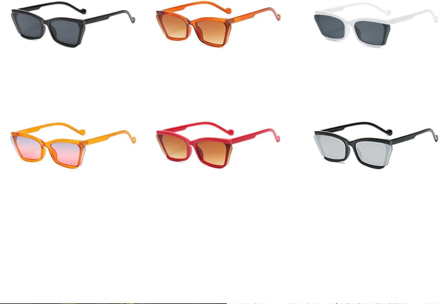 Fashion Retro Cat Eye Sunglasses Women Luxury Trendy Half Frame Street Sun Glasses