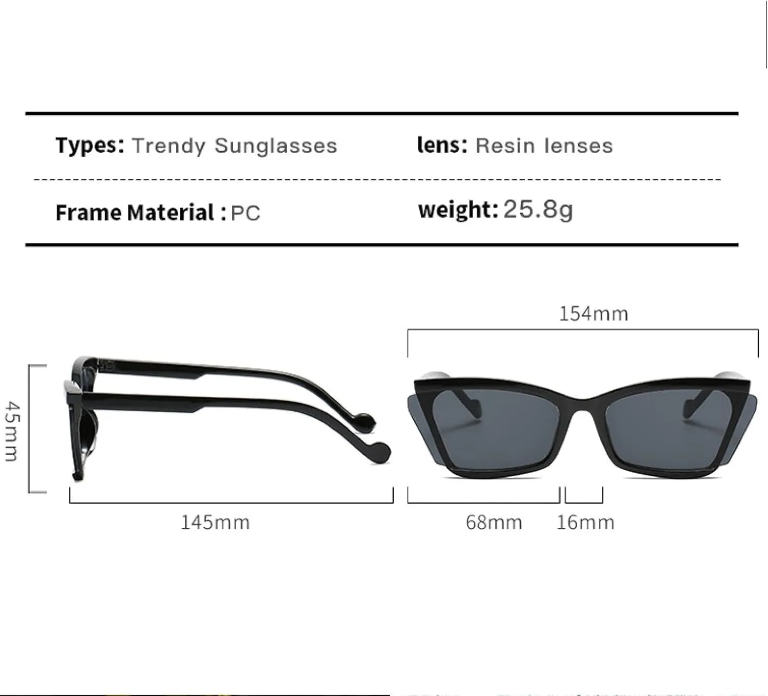 Fashion Retro Cat Eye Sunglasses Women Luxury Trendy Half Frame Street Sun Glasses