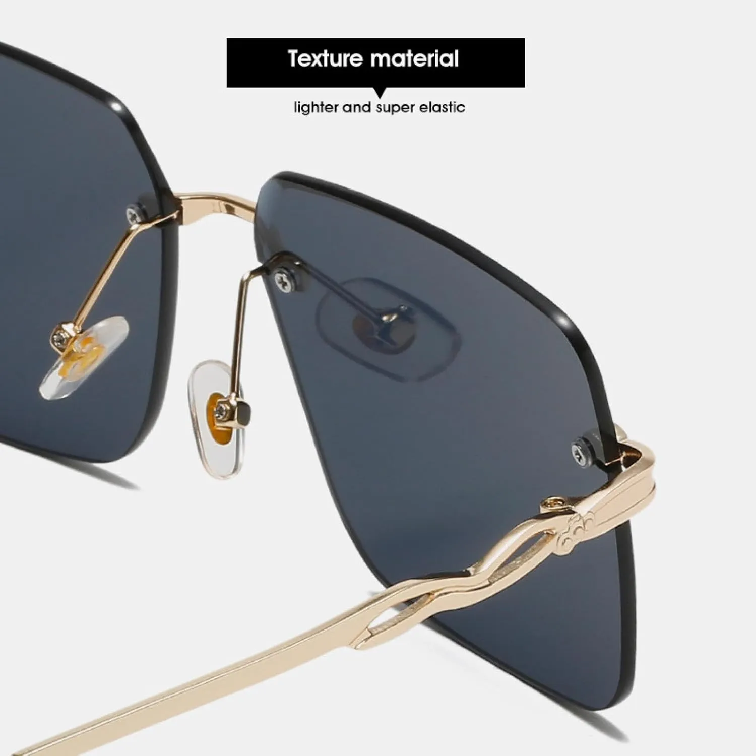 Fashion Rimless Metal Sunglasses Women Men Vintage Trend Eyeglasses Travel Street Photography Shades Uv400