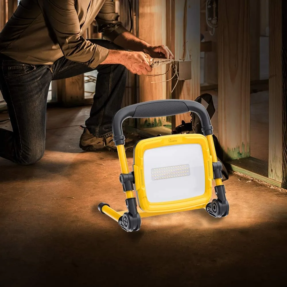 Feit Electric 54W LED Work Light, 5000 Lumens, Ultra Bright Flood Light, Plug-in Portable LED Work Light, Wet Location Rated, Pro Series, WORK5000XLPLUGFOLD