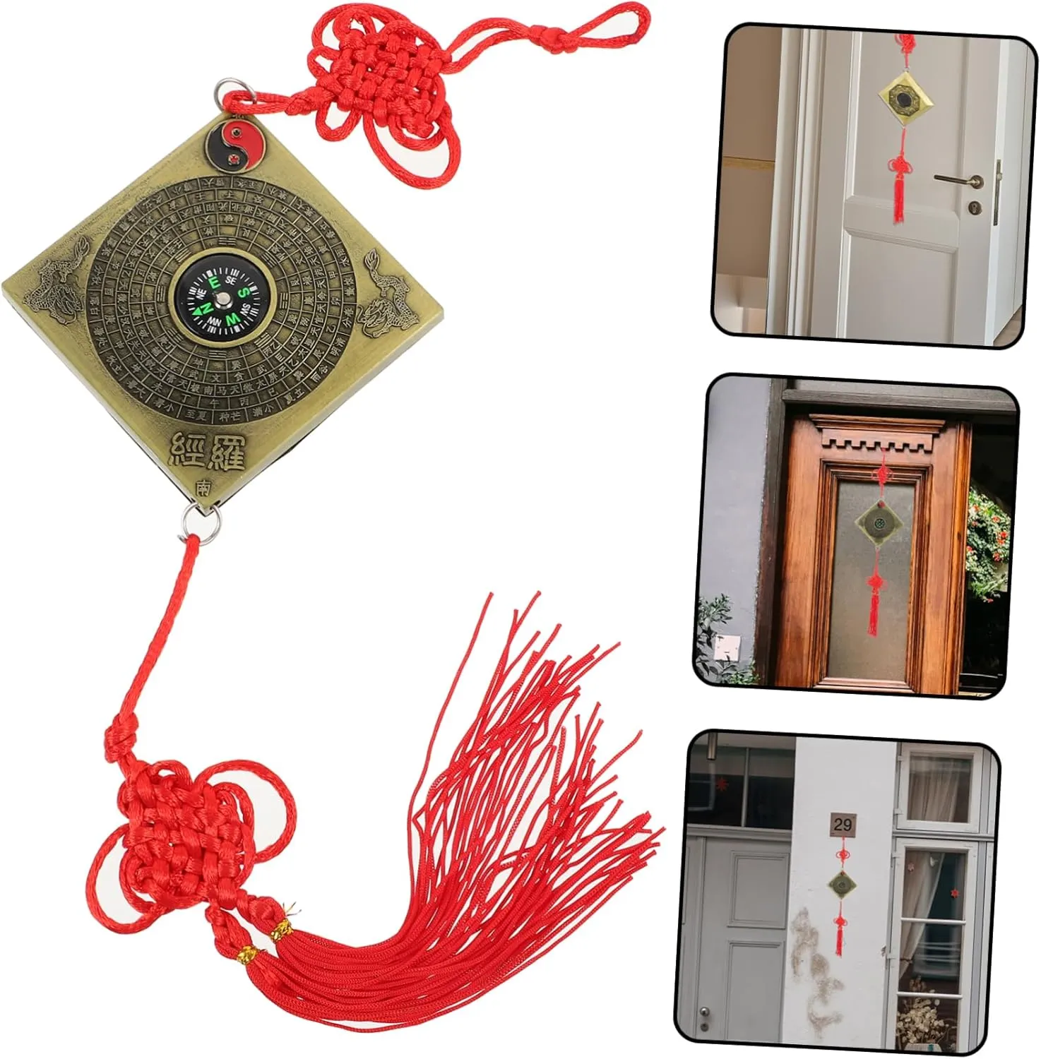 Feng Shui Compass Hanging Compass Outdoor Decor Compass Pendant Compass Hanging Portable Compass Hanging