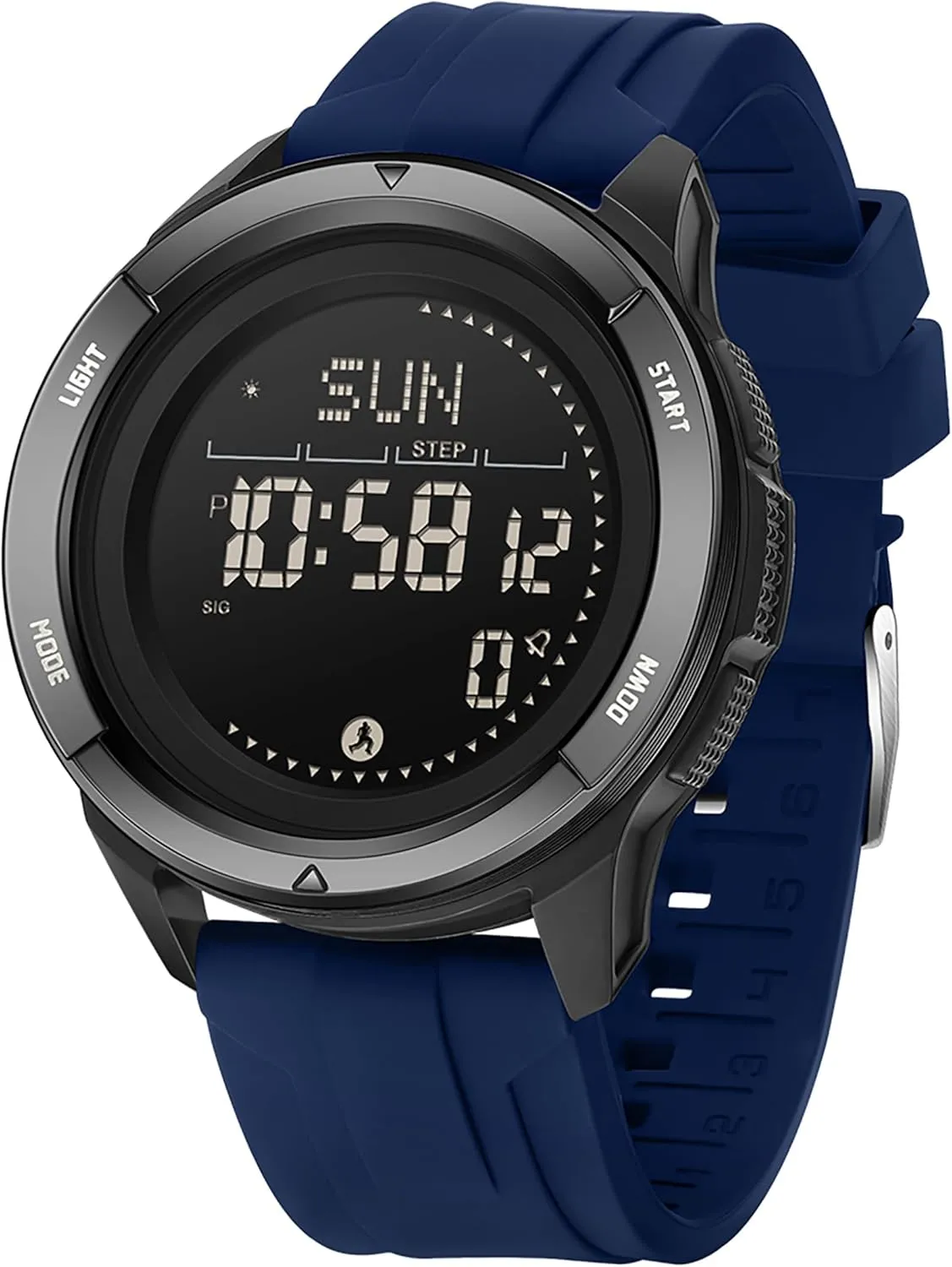 findtime Compass Tactical Watches for Men Women with Metronome Step Counter Countdown Dual Time Alarm Stopwatch Rubber Strap Lightweight Digital Waterproof Watch Orange