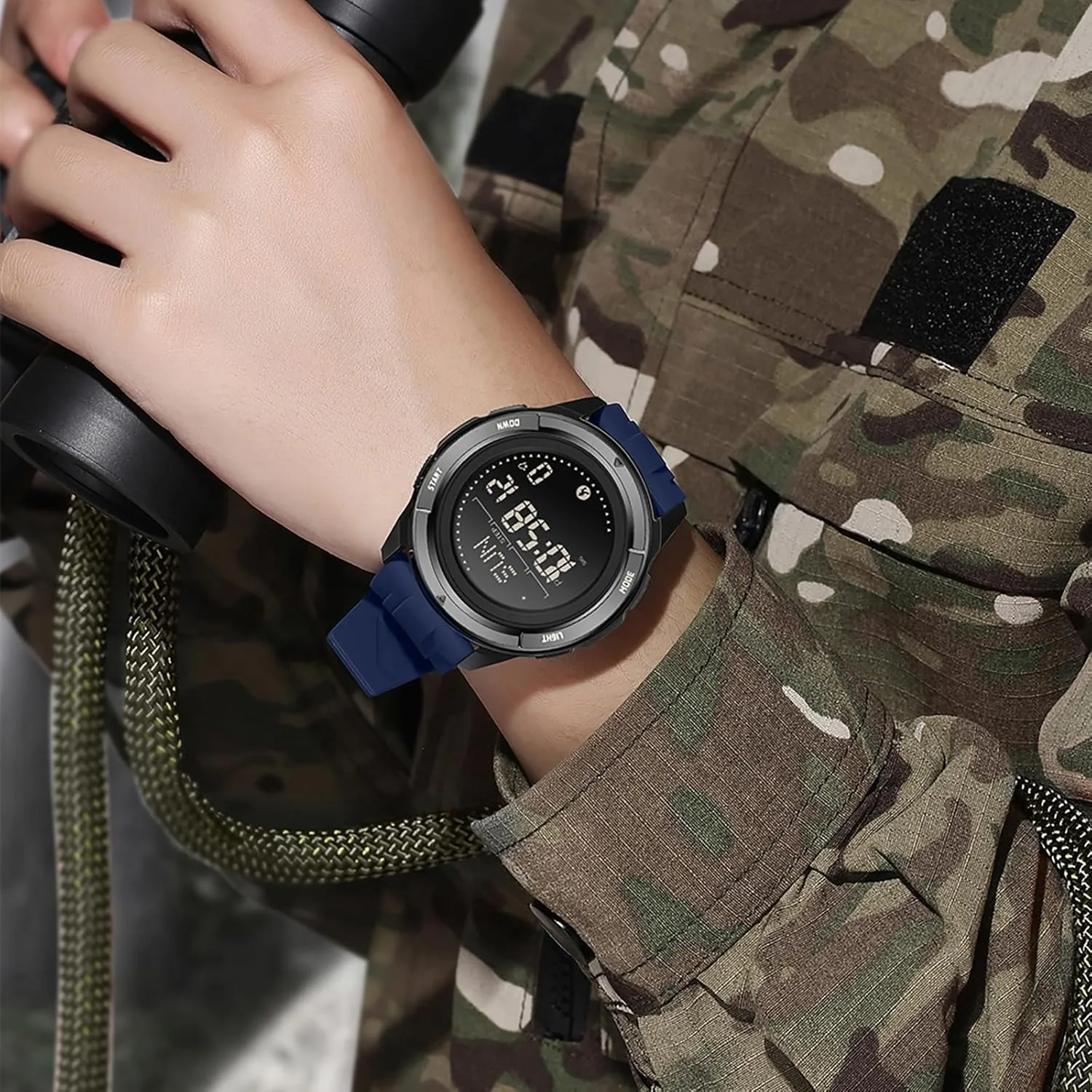 findtime Compass Tactical Watches for Men Women with Metronome Step Counter Countdown Dual Time Alarm Stopwatch Rubber Strap Lightweight Digital Waterproof Watch Orange
