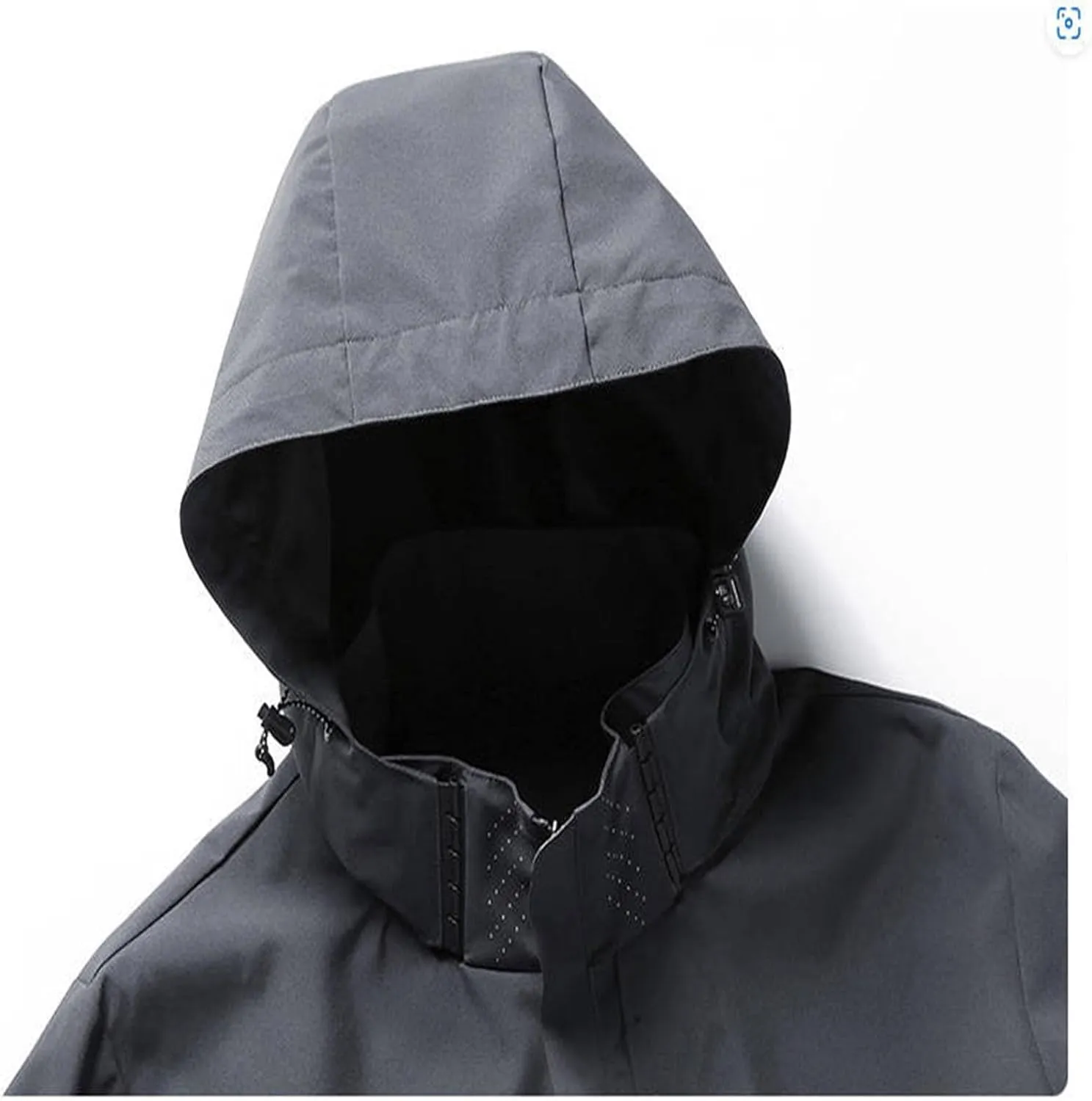 Finelylove Mens Rain Jacket Waterproof Windproof Outdoor Softshell Wind Breaker Hiking Raincoats With Detachable Hood