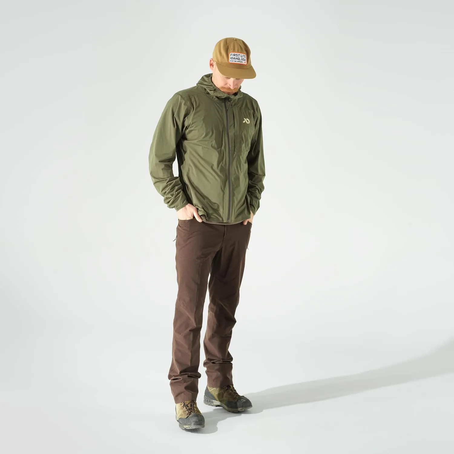 First Lite Men’s FlashStorm Jacket - 3-Layer Ultralight Waterproof Rain Coat for Hunting & Fishing