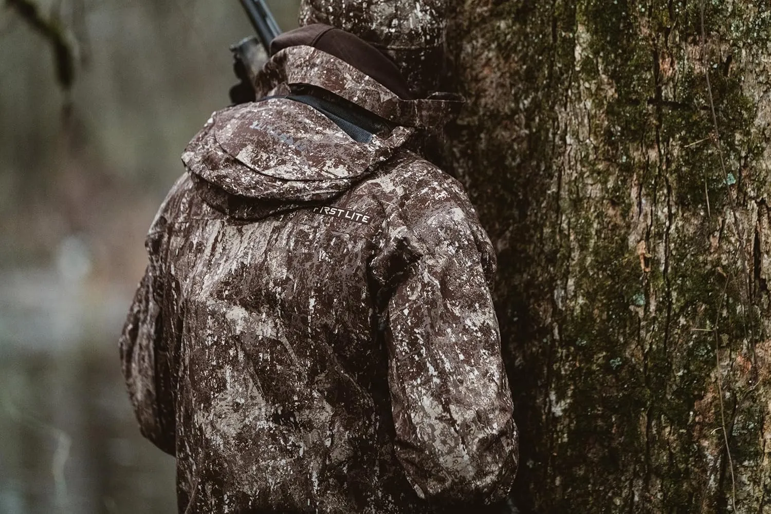 First Lite Men's LZ Jacket - Waterproof Breathable Camo Duck Hunting Shell