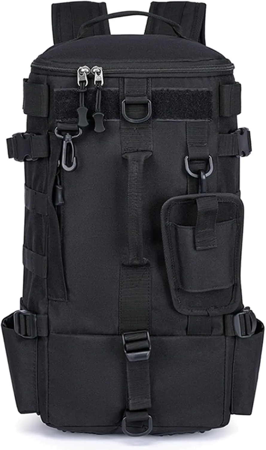 Fishing Backpack With Flag, Waterproof Fishing Tackle Bag with 2 Rod Holders, Large Storage Tackle Box Backpack, Portable Gear, Equipment, Gifts for Men (Black)