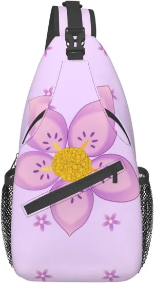 Five-Petaled Purple Flowers Pattern Outdoor Hiking Backpack > Suitable For Men And Women Riding Strong And Sturdy High Storage Capacity Daily Travel
