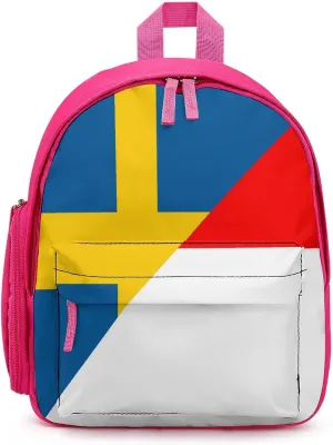 Flag of Indonesia And Sweden Travel Backpack Water Resistant Luggage Daypack Business Weekender Bag for Men Women