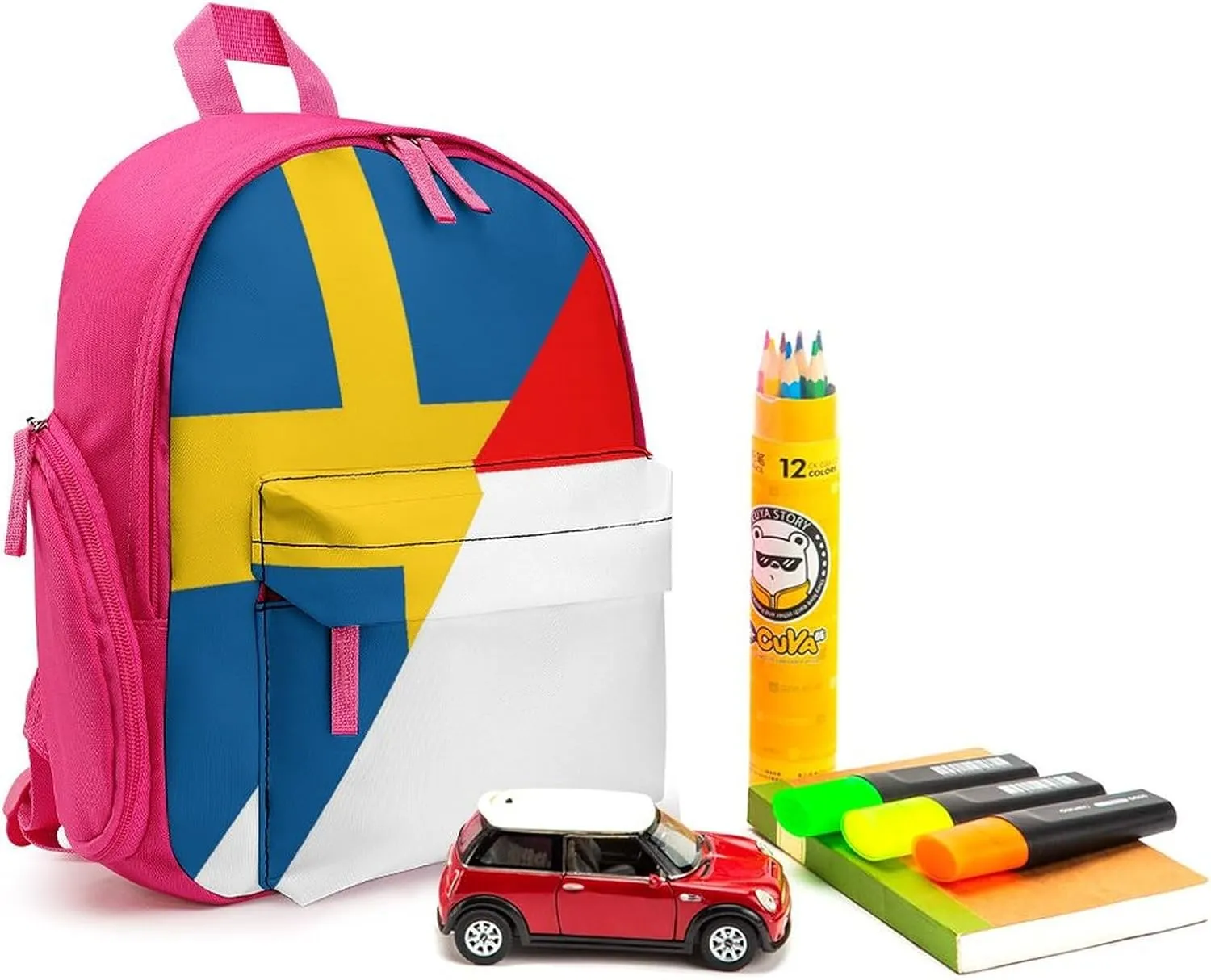 Flag of Indonesia And Sweden Travel Backpack Water Resistant Luggage Daypack Business Weekender Bag for Men Women