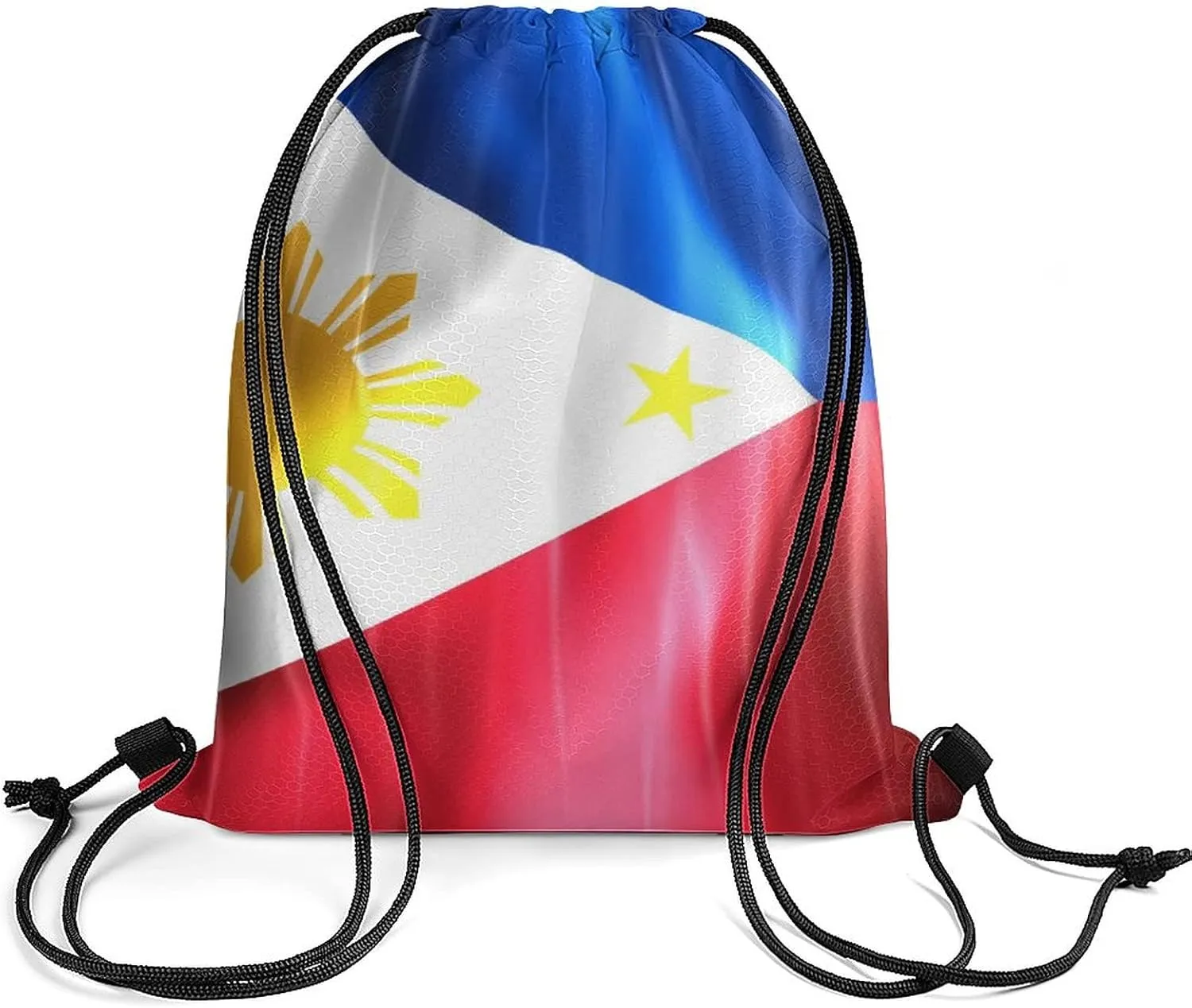 Flag of Philippines Drawstring Backpack Sports Gym Sackpack Water Resistant String Bag for Women Men