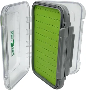 Fly Box | Large and Clear Double-Sided | Waterproof and Durable for Freshwater and Saltwater Fly Fishing Lures | 220 Silicone Fly Slots (6" X 4" X 1 3/4")