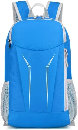 Foldable Backpack Lightweight Outdoor Hiking Daypack Compact Travel Packable Bag for Trekking Camping and Casual Use (Light Blue)