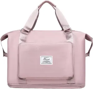 Foldable Travel Backpack with Dry-Wet Separation, Large Capacity, Expandable Base & Multi-Way Carry for Short Trips & Fitness (Pink)