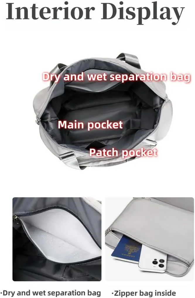Foldable Travel Backpack with Dry-Wet Separation, Large Capacity, Expandable Base & Multi-Way Carry for Short Trips & Fitness (Pink)
