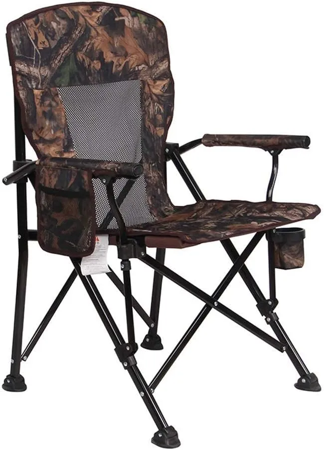 Folding Camping Chair Portable Camping Equipment High Back Headrest Breathable, Cup Holder anHeavy Duty Backpack/Travel/Beach/Picnic with Tote Bag