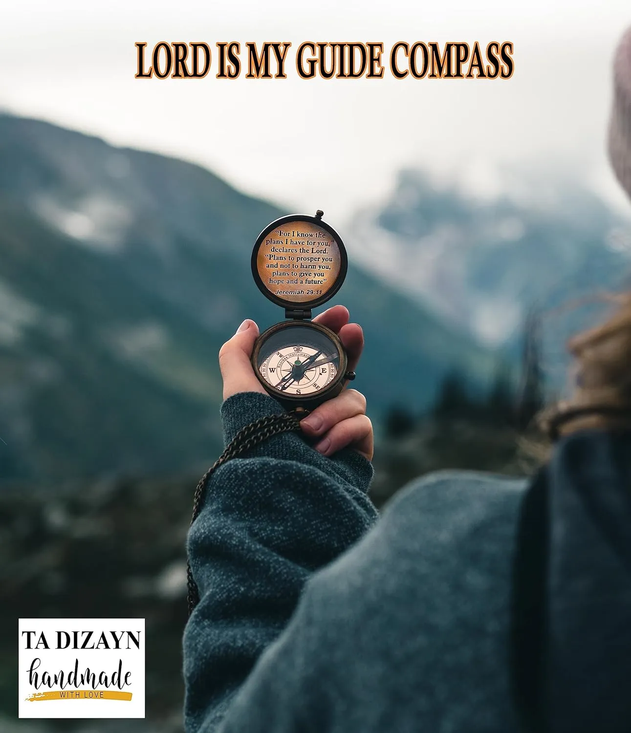 For I Know The Plans I Have For You, Jeremiah 29:11, Solid Brass Directional Engraved Compass, Baptism Gifts for Boys Girls, First Communion, Christian Gifts for Men, First Confirmation Gifts for Boys