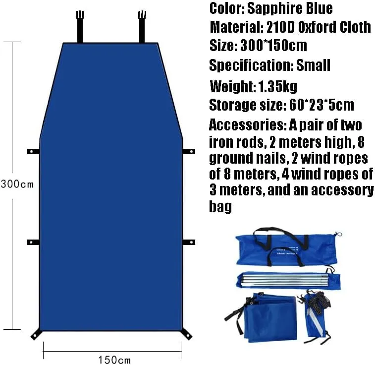 for Jeep Avenger/Cherokee/Compass/Concept/Gladiator/Meridian Camping Tarpaulin Car Awning Waterproof Hammock Rainproof Sunshade Rainproof Awning Outdoor,C Blue-S