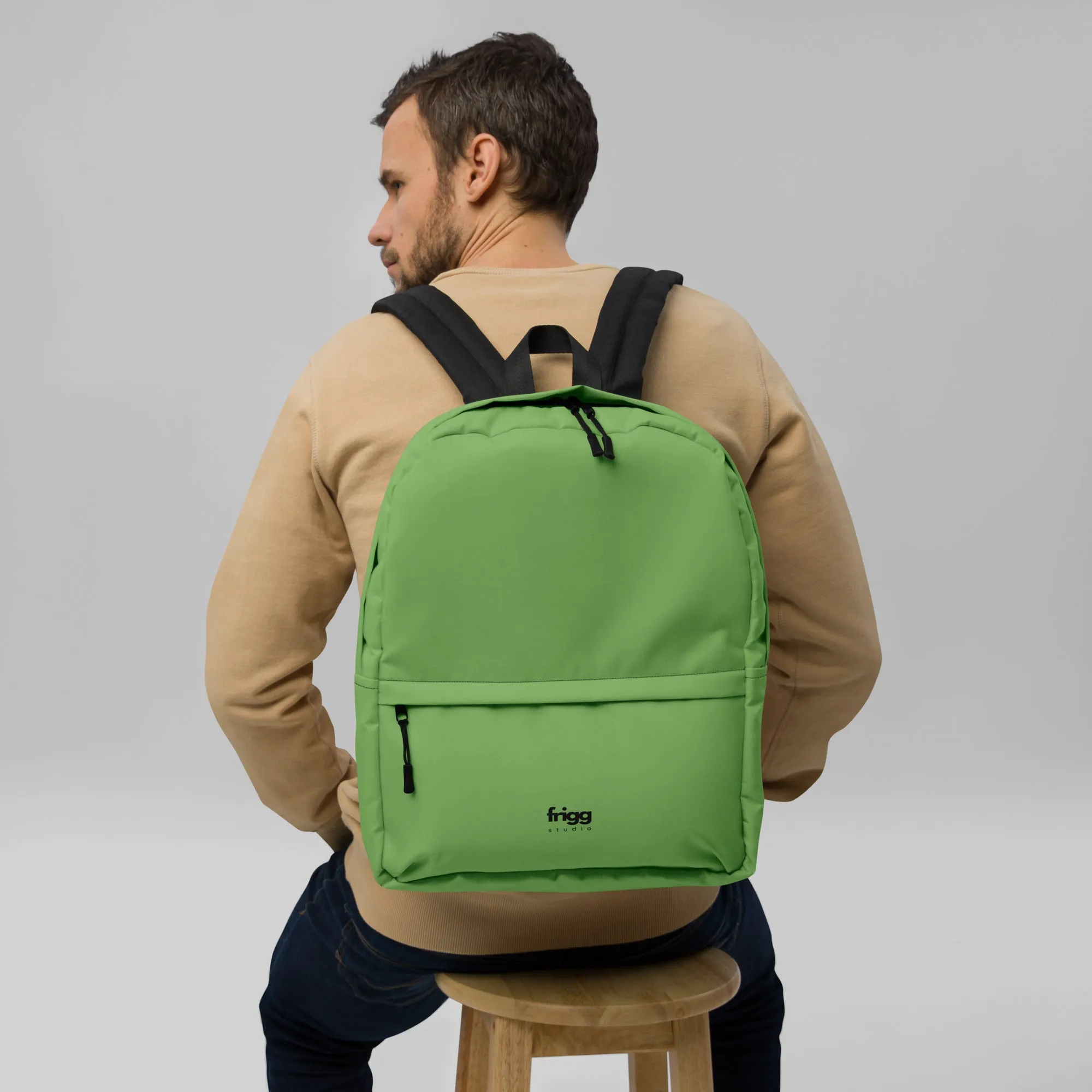 FOREST GREEN - WATER-RESISTANT BACKPACK WITH LAPTOP POCKET