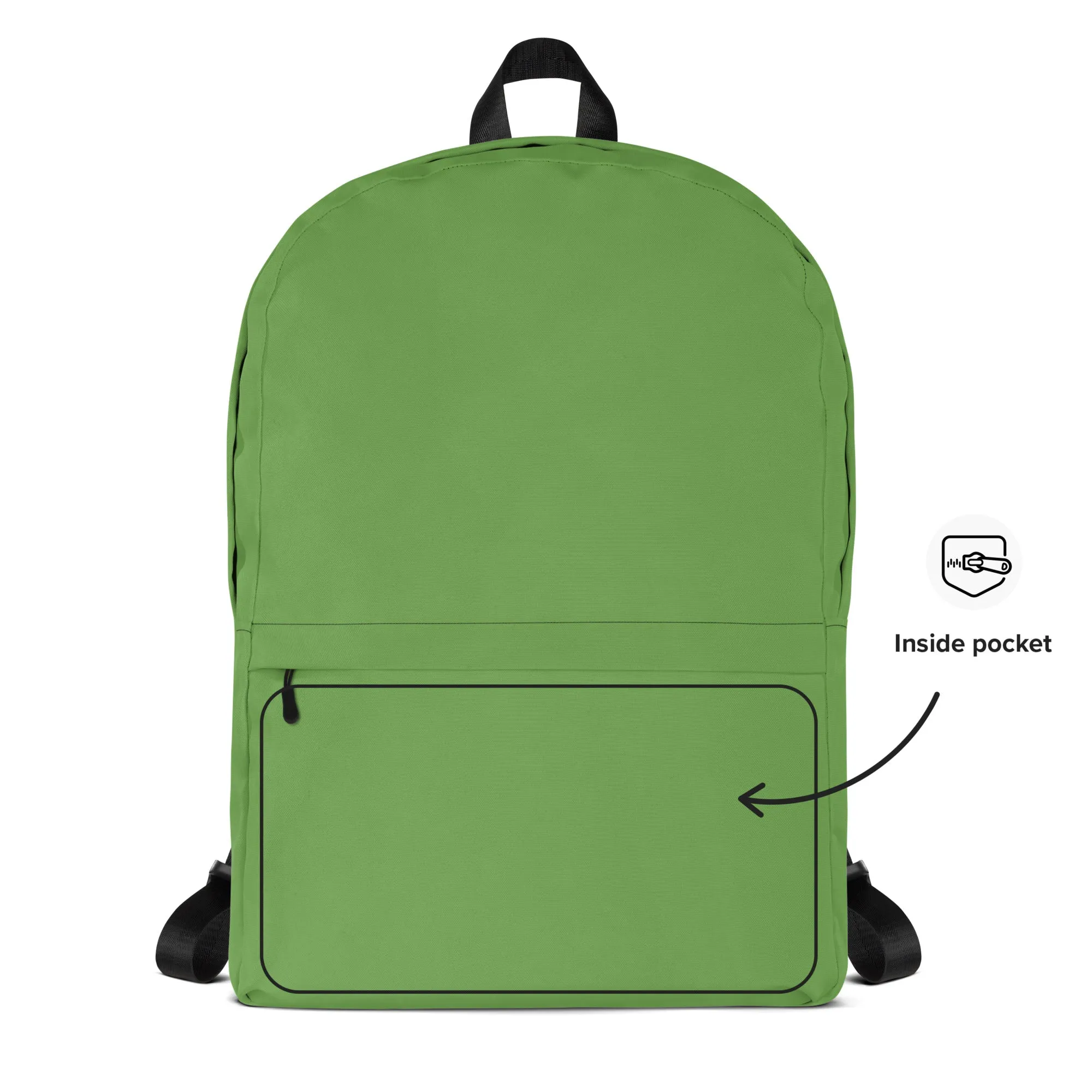 FOREST GREEN - WATER-RESISTANT BACKPACK WITH LAPTOP POCKET