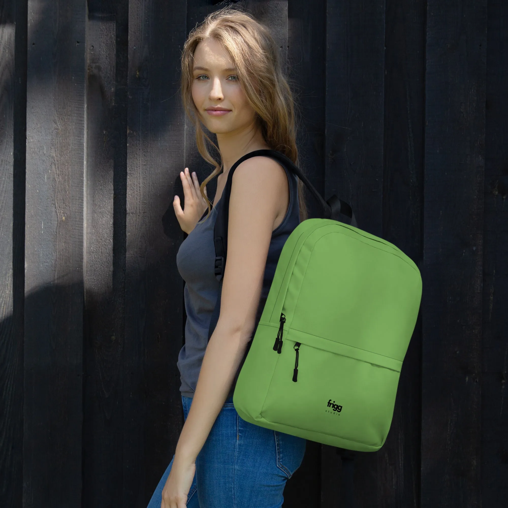 FOREST GREEN - WATER-RESISTANT BACKPACK WITH LAPTOP POCKET