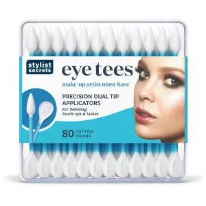 Fran Wilson EYE TEES COTTON TIPS 80 Count (12 PACK) - Precision Makeup Applicator, Double-sided Swabs with Pointed and Rounded Ends for Perfect Blending, Effective Cleaning and Precise Touch-ups