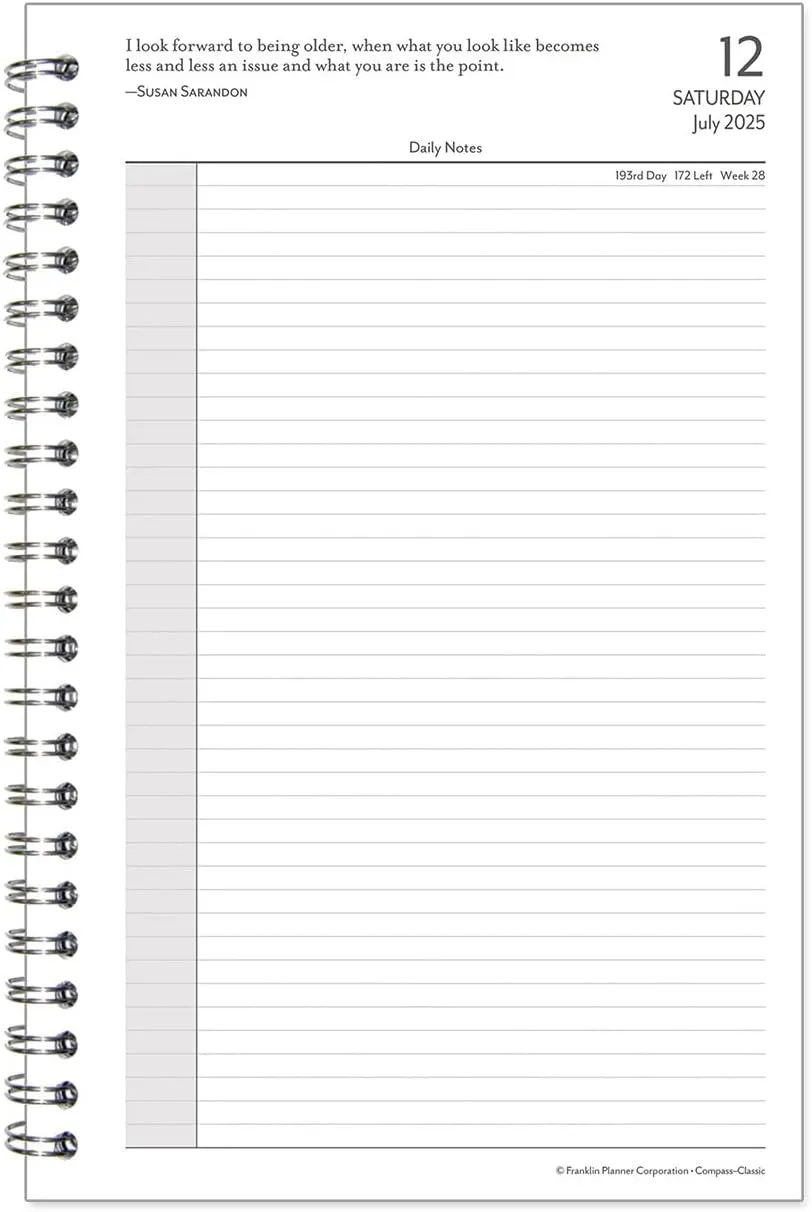 FranklinCovey - Compass Two Page Per Day Wire-Bound Planner (Classic, Jul 2025 - Jun 2026)