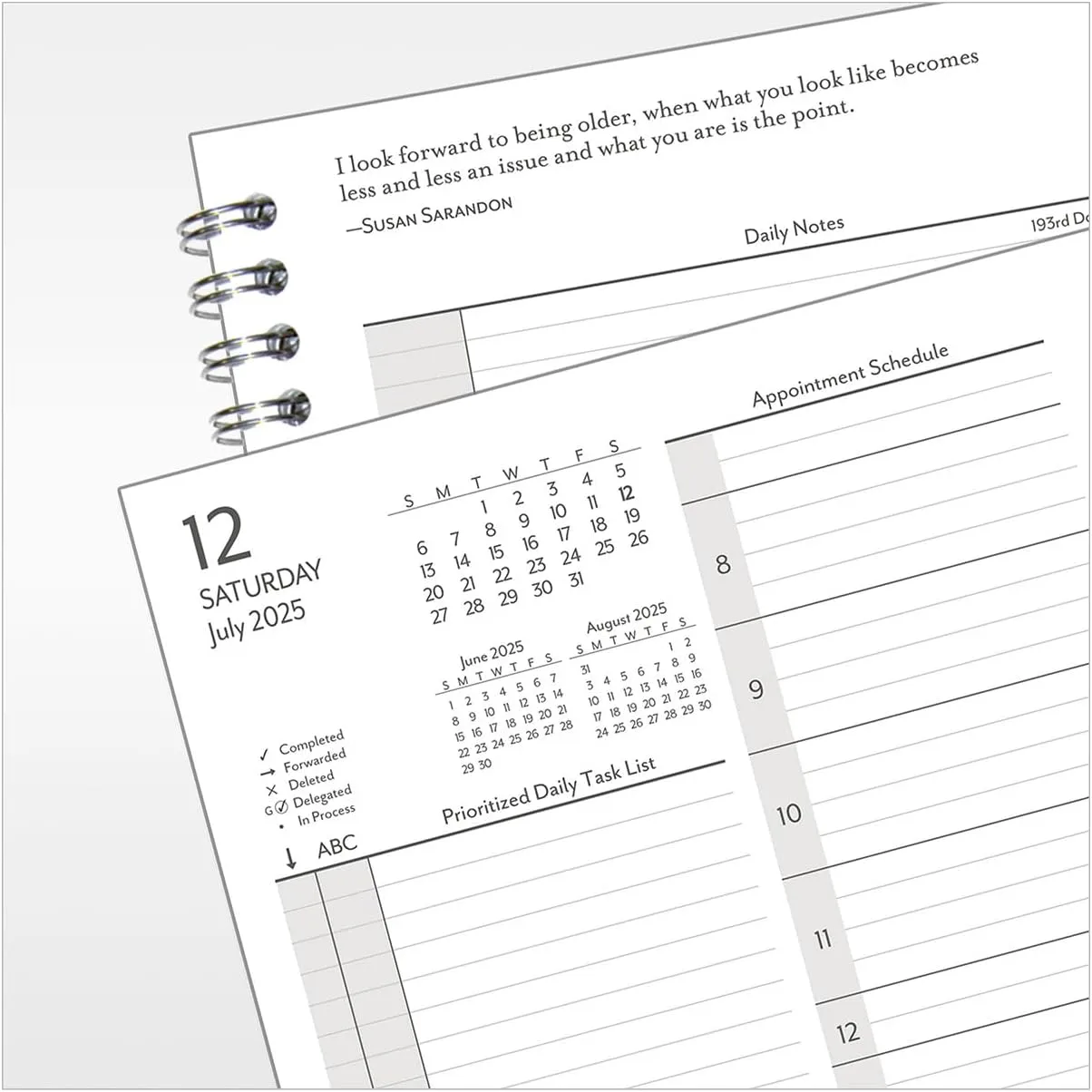 FranklinCovey - Compass Two Page Per Day Wire-Bound Planner (Classic, Jul 2025 - Jun 2026)