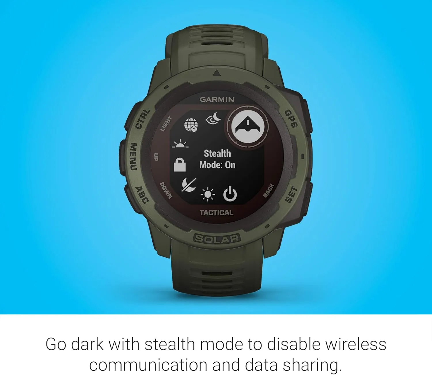 Garmin Instinct, Rugged Outdoor Smartwatch with Solar Charging Capabilities and Tactical Features, Built-in Sports Apps and Health Monitoring, Moss Green