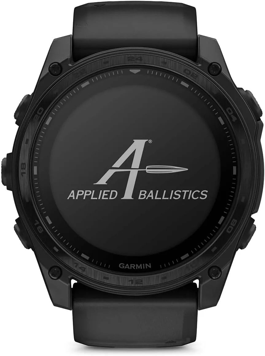 Garmin tactix 8 Solar: AB Elite (51mm) Premium Tactical GPS Smartwatch Bundle - Applied Ballistics Ultralight Solver, Built-in LED Flashlight with PlayBetter Portable Charger & HD Screen Protectors