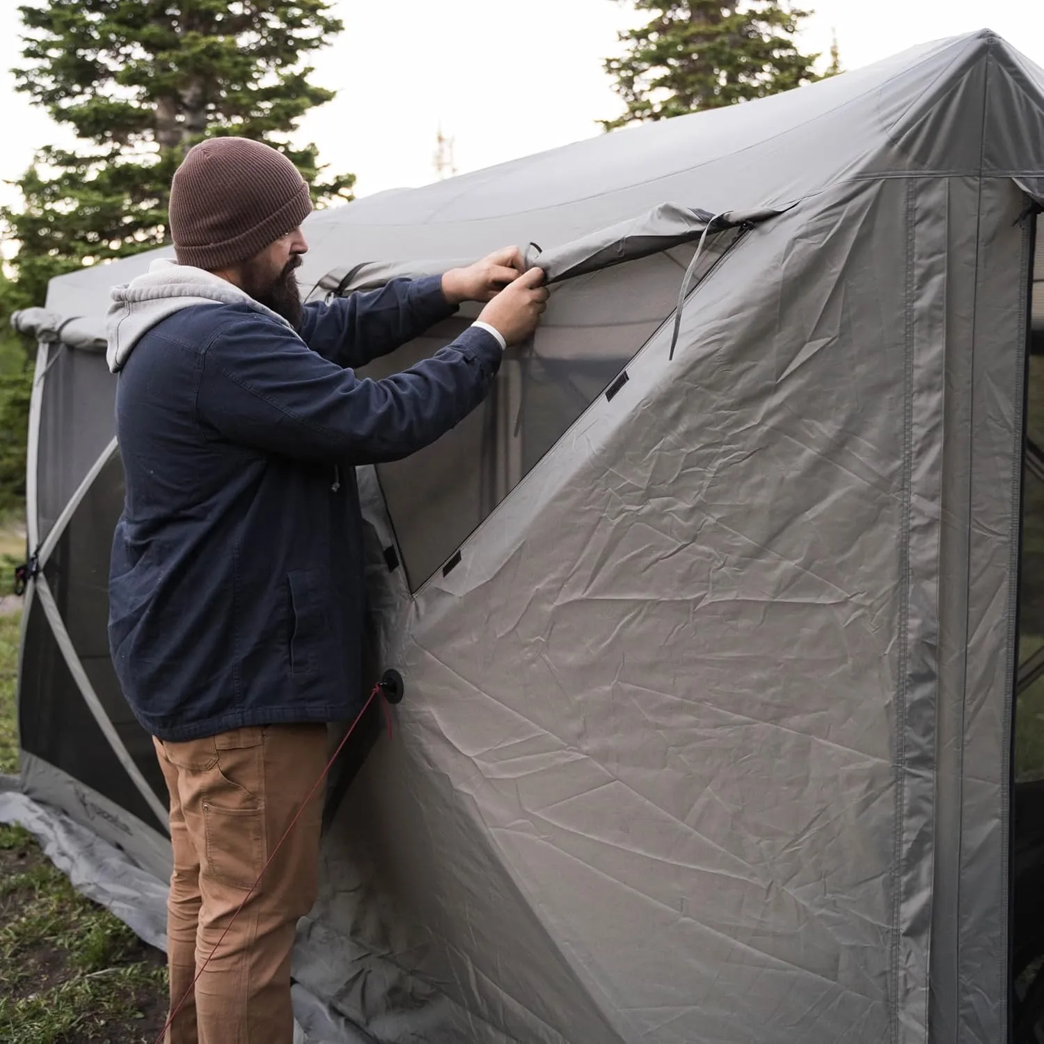 Gazelle Tents™ Tandem Gazebo, Easy Pop-Up Hub Screen Tent, Durable, TriTech Mesh, Waterproof, UV Resistant, 10-Person, Agave Green, 89" x 86" x 156", GG800AG