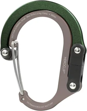 GEAR AID HEROCLIP (Small) Carabiner Gear Clip and Hook, for Hanging Bags, Purses, Lanterns, Strollers, Tools, Helmets, Water Bottles, and More