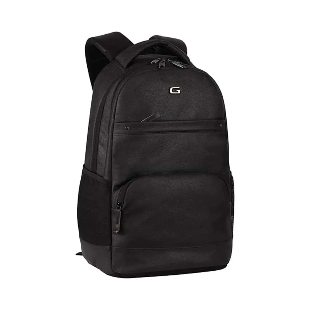 Gear Vintage2 Anti Theft Faux Leather 28 Ltrs Black Laptop Backpack