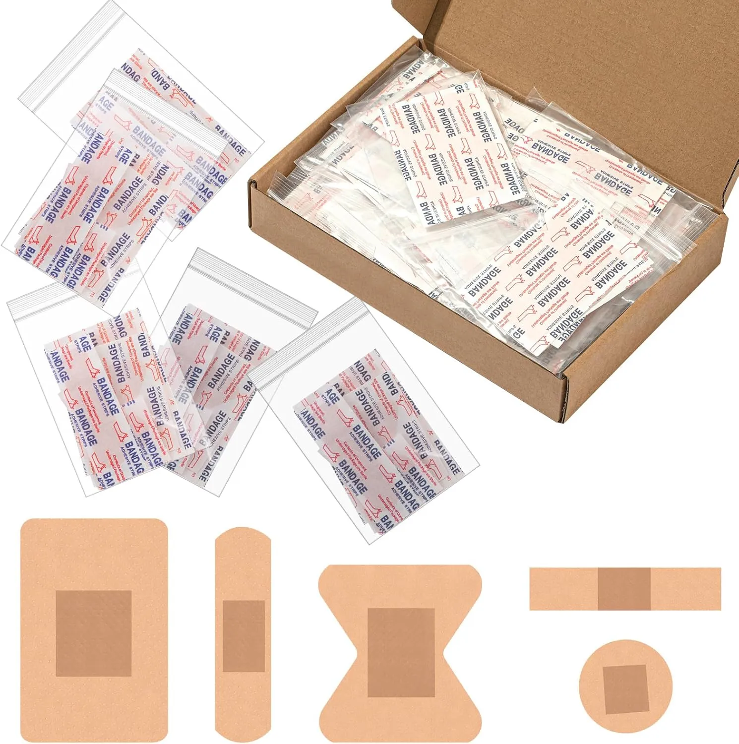 Geiserailie 50 Pack Hygiene Kits for Homeless in Bulk Assorted Sizes Fingertip Bandages Waterproof, Individually Wrapped, Homeless Care Package Supplies for Homeless, Nursing Homes, Hotel, Charity