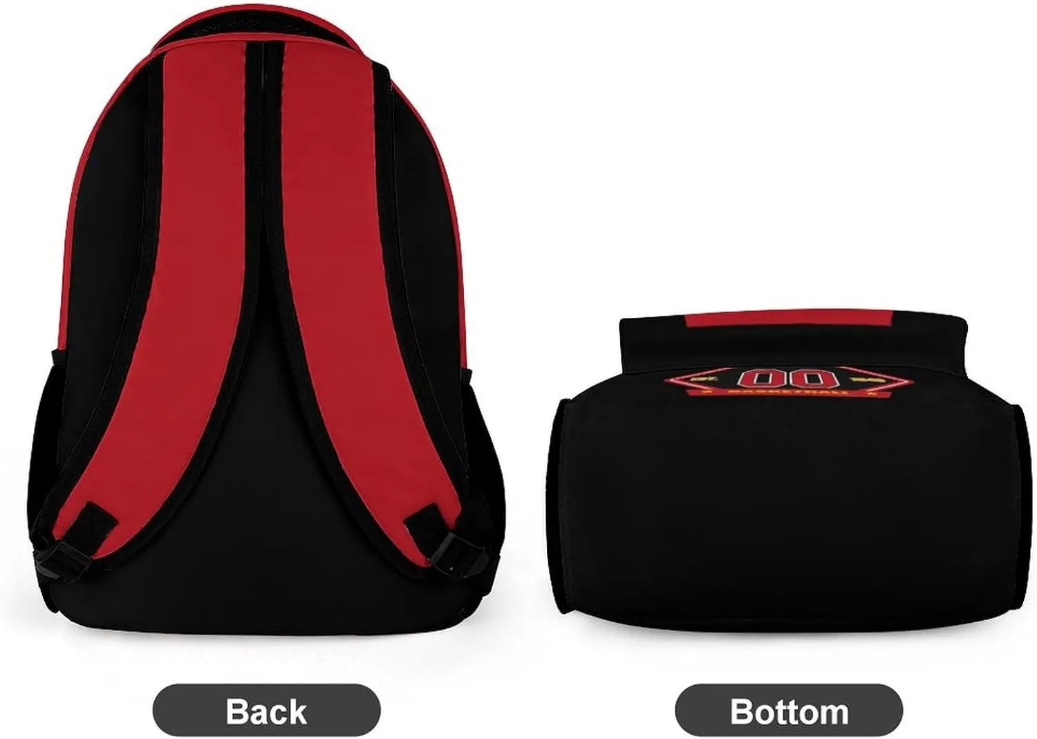 Generic Custom Backpack High Capacity Bag Basketball Fans Gifts for Teenager Men Women, Number & Add Name, Atl01_h