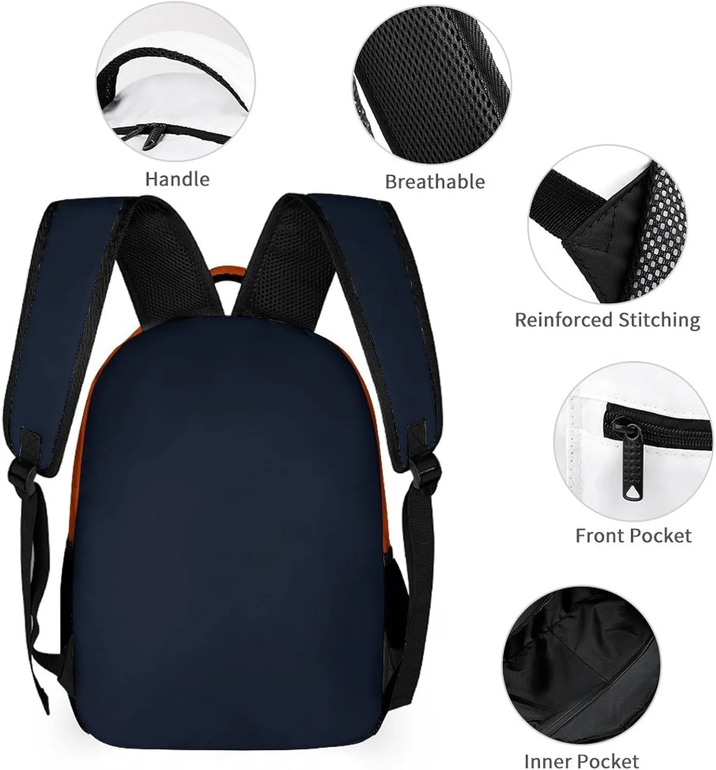 Generic Custom Backpack High Capacity Bag Football Fans Gifts for Men Women Teenager, Add Name & Number, Chi06-b