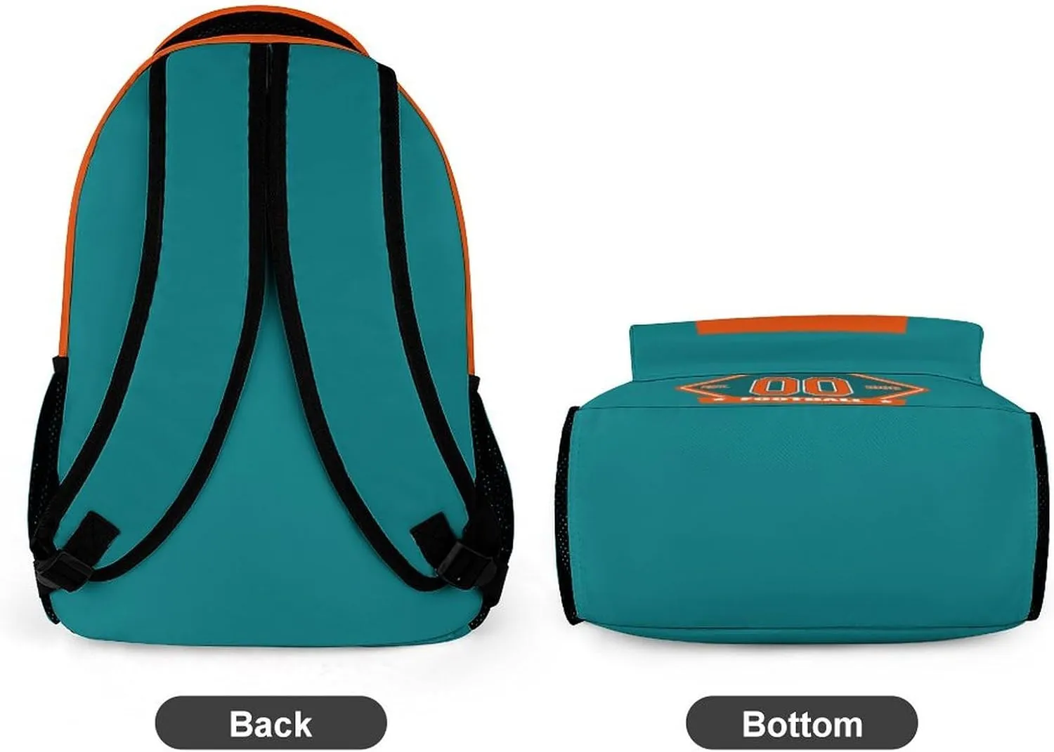 Generic Custom Backpack High Capacity Bag Football Fans Gifts for Men Women Teenager, Add Name & Number, Mia20-d