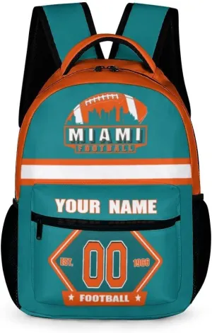 Generic Custom Backpack High Capacity Bag Football Fans Gifts for Men Women Teenager, Add Name & Number, Mia20-d