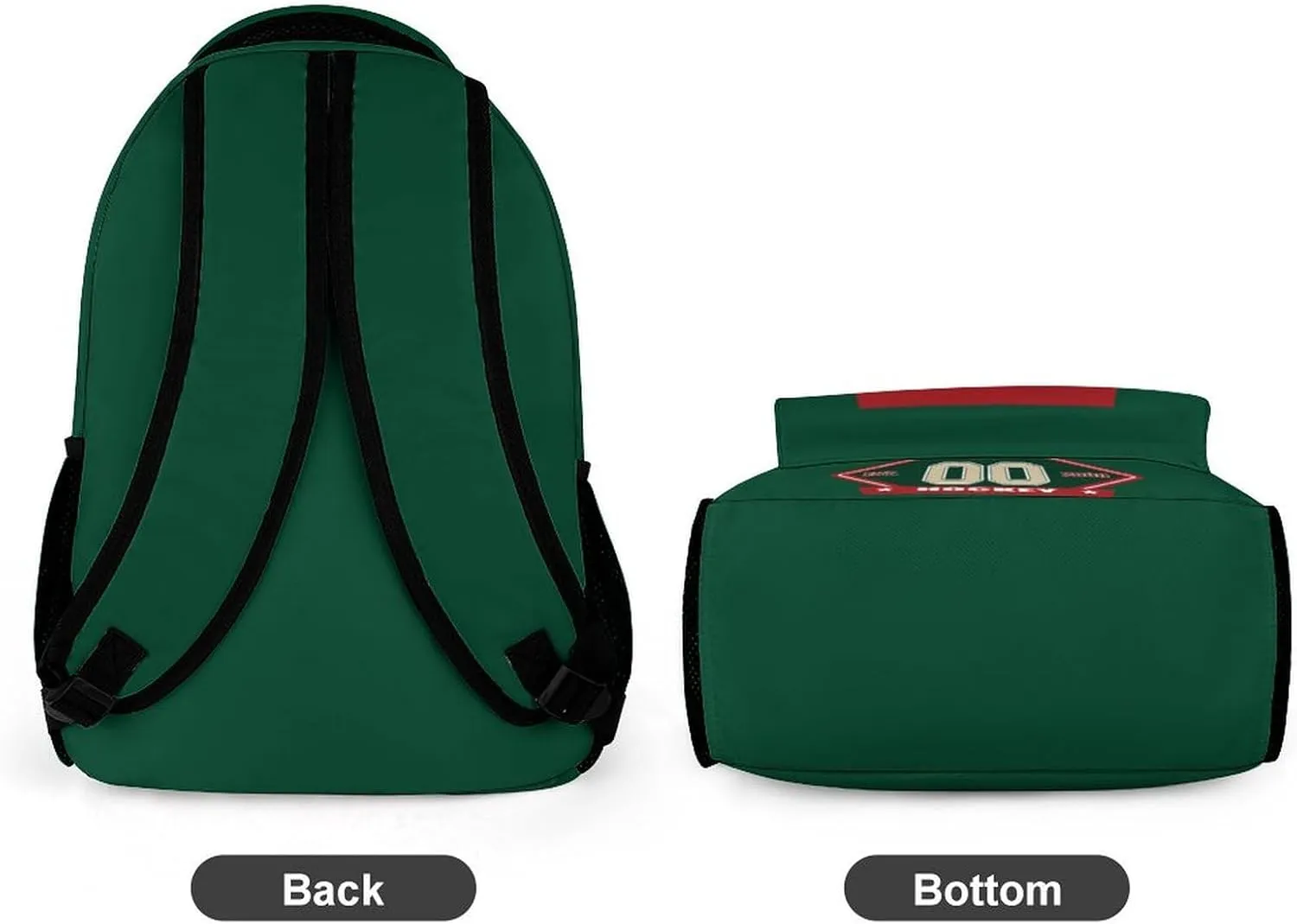 Generic Custom Backpack High Capacity Bag Hockey Fans Gifts for Teenager Men Women, Add Name & Number, Min15-w