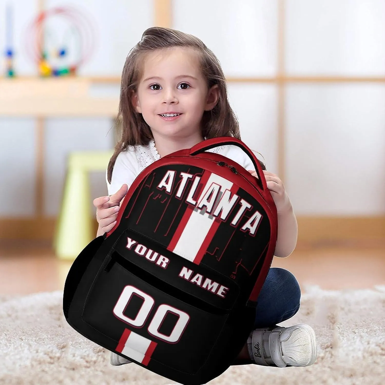 Generic Personalized Backpack Basketball City Fans Gifts Sport Bags High Capacity Custom Any Name and Number for Men Women, Atl-h2401