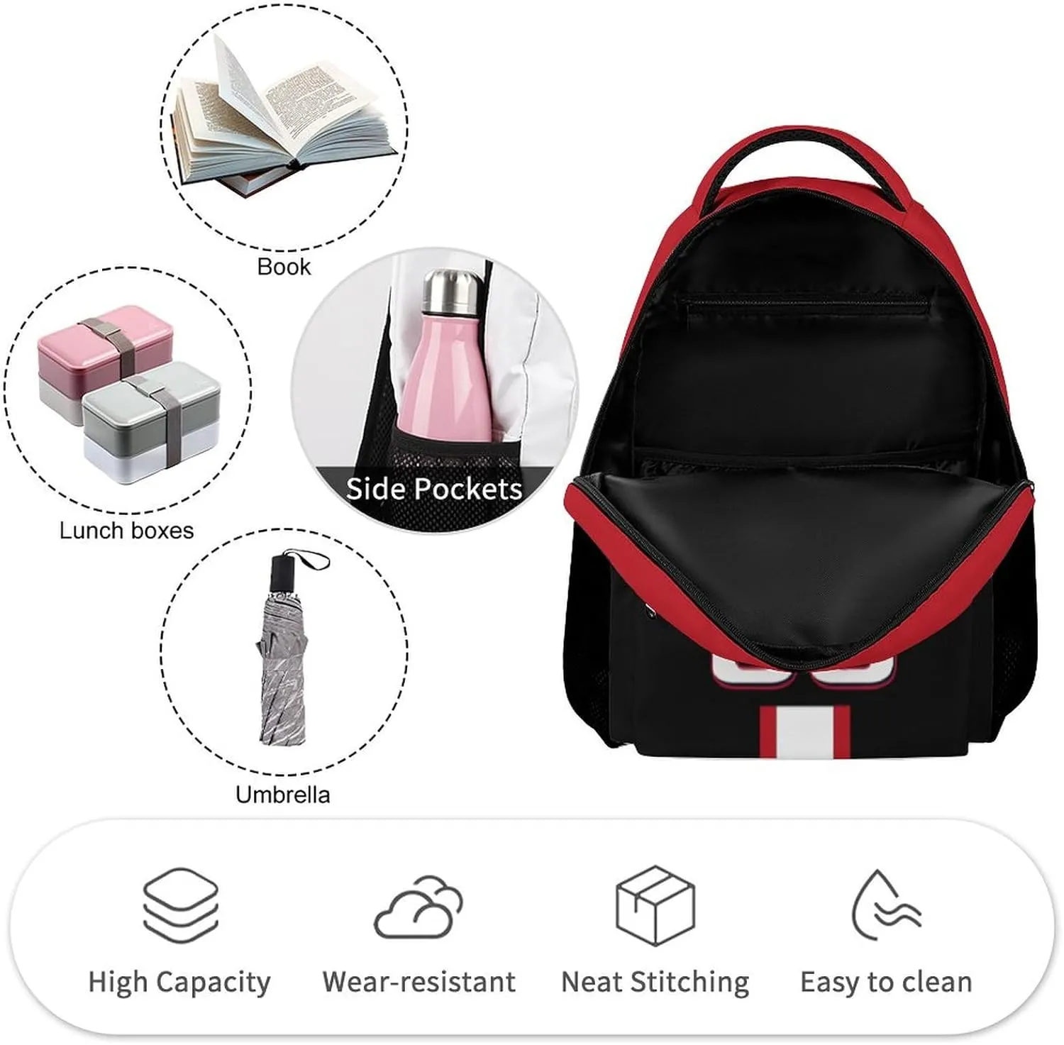 Generic Personalized Backpack Basketball City Fans Gifts Sport Bags High Capacity Custom Any Name and Number for Men Women, Atl-h2401