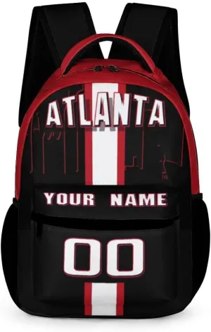 Generic Personalized Backpack Basketball City Fans Gifts Sport Bags High Capacity Custom Any Name and Number for Men Women, Atl-h2401