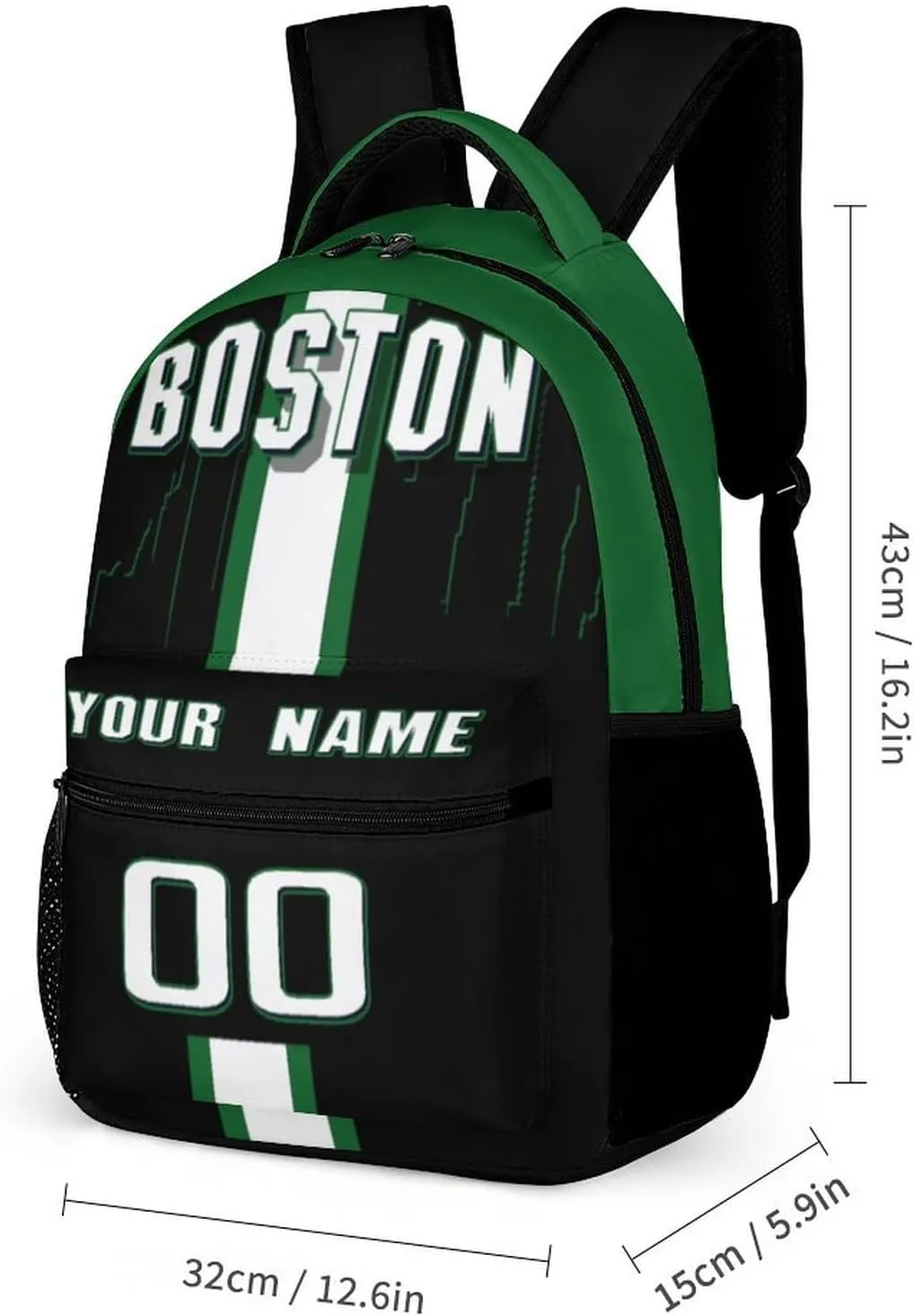 Generic Personalized Backpack Basketball City Fans Gifts Sport Bags High Capacity Custom Any Name and Number for Men Women, Bos-c2401